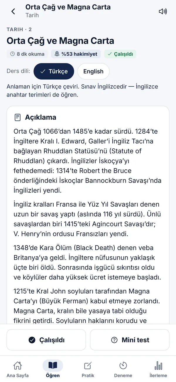 Türkçe ders